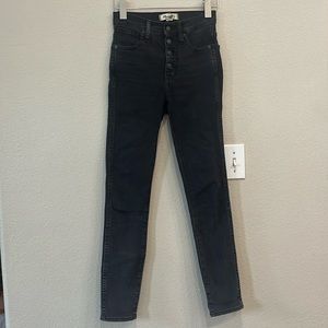 Madewell sz 23 10in high rise skinny. Worn black soft stretch denim. Hung dry